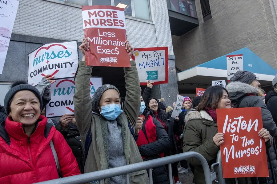 Unas 15.000 enfermeras inician la mayor huelga del sector de la historia de Nueva York
