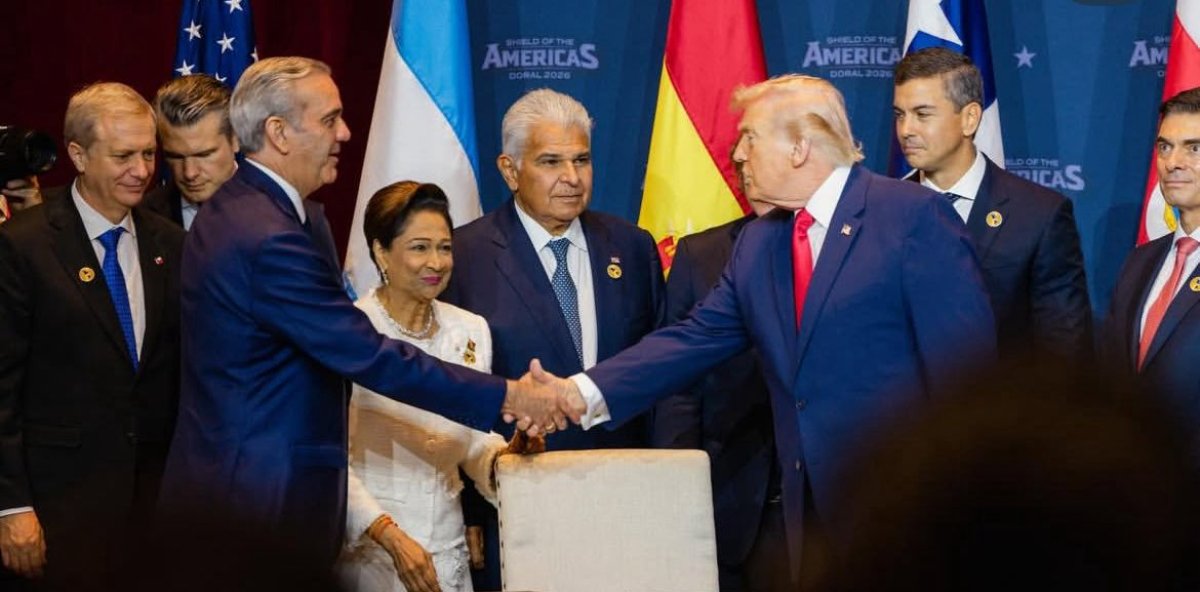 Luis Abinader firma proclamación para combatir narcotráfico en cumbre ‘Escudo de las Américas’ con Donald Trump