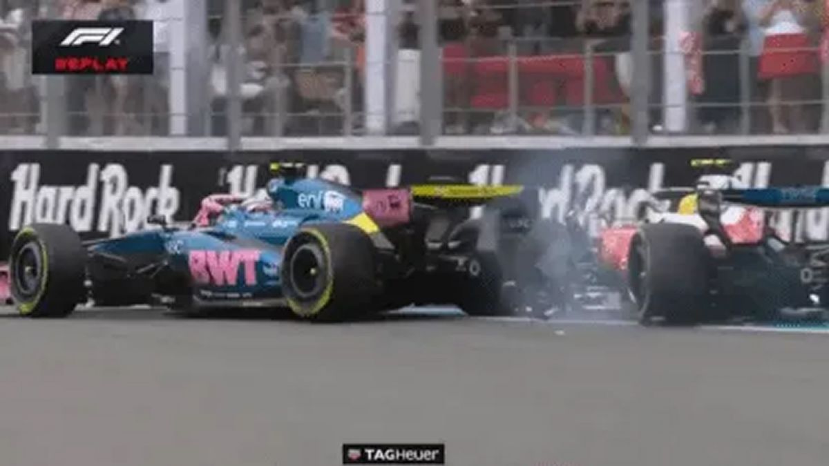 El polémico gesto de Hamilton a Colapinto tras el toque que protagonizaron en el GP de Miami de Fórmula 1